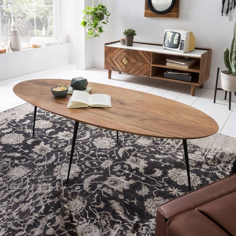 Artistiq Living Artistiq Ovale Salontafel Debrah Acaciahout 150 x 60cm Bruin Ovaal