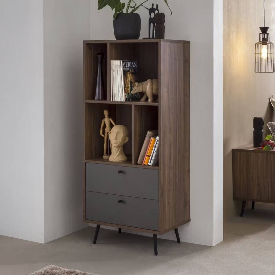 Artistiq Living Artistiq Wandkast Romain 138 x 60cm Walnoot Grijs