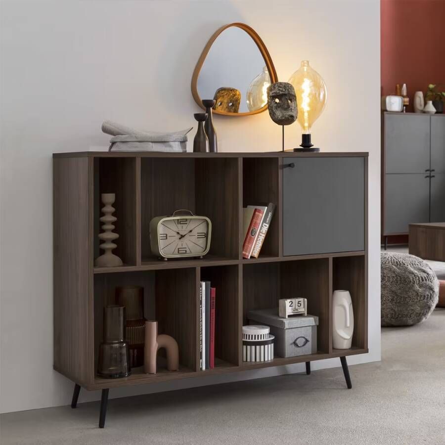 Artistiq Living Artistiq Wandkast Romain 76 x 118cm Walnoot Grijs