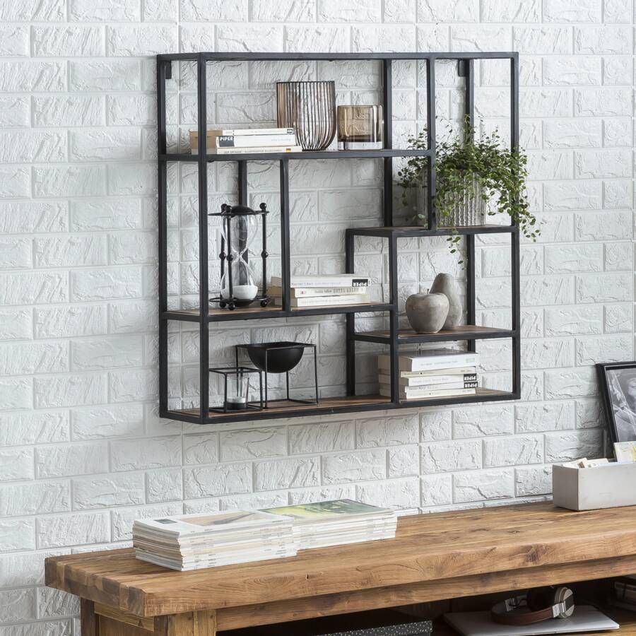 Artistiq Living Artistiq Wandrek Cristan Mangohout en metaal 80 x 80cm Bruin
