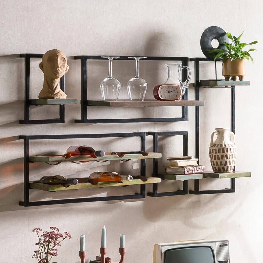 Artistiq Living Artistiq Wandrek Shakim Set van 5 stuks Bruin