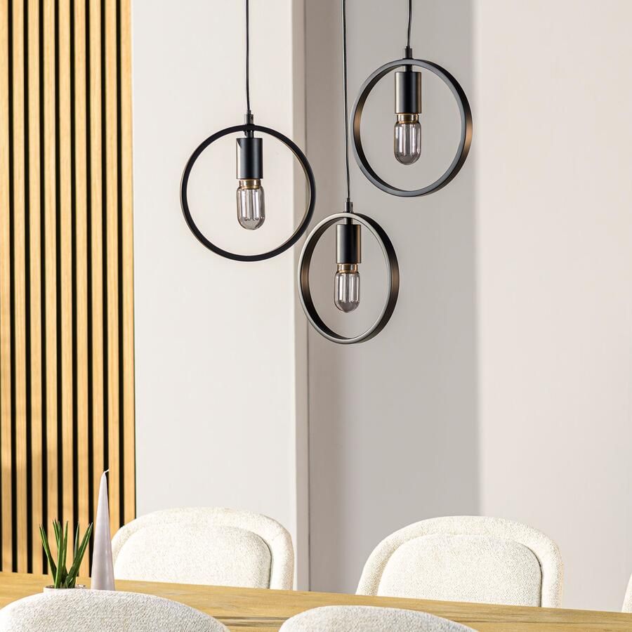 BASE Hanglamp Jadine 3-lamps Zwart