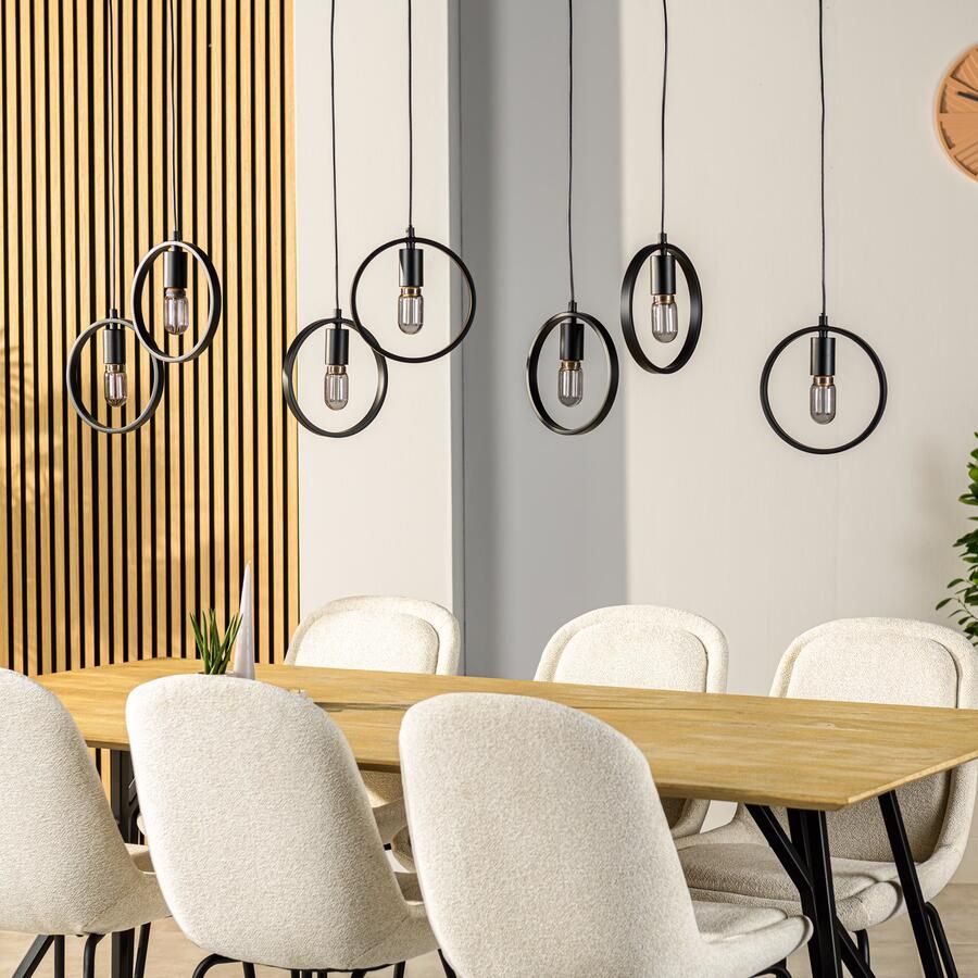 BASE Hanglamp Jadine 7-lamps Zwart