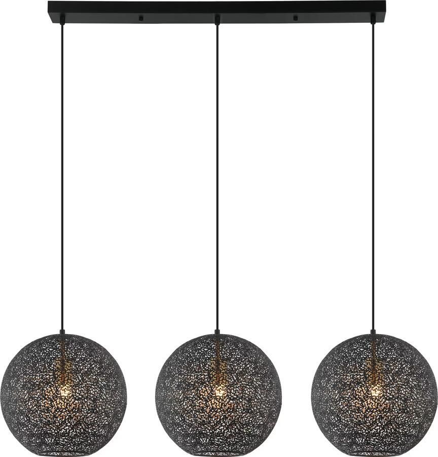 BASE Hanglamp Kasee 3-lamps Metaal Zwart