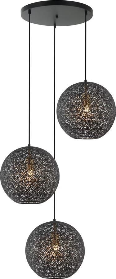 BASE Hanglamp Kasee 3-lamps Metaal Zwart