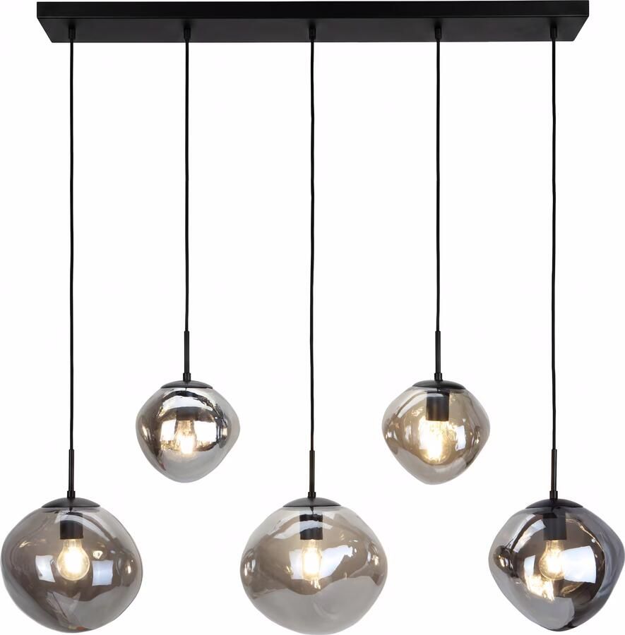 BASE Hanglamp Kasim 5-lamps Glas Smoke