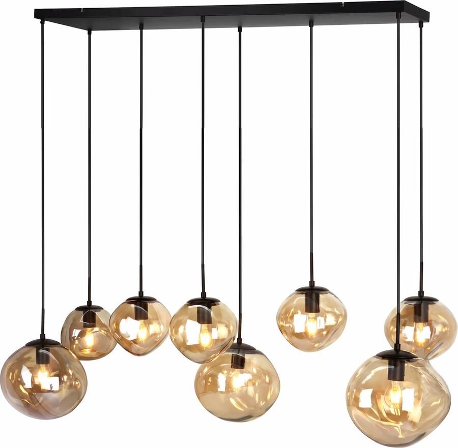 BASE Hanglamp Kasim 8-lamps Glas Amber