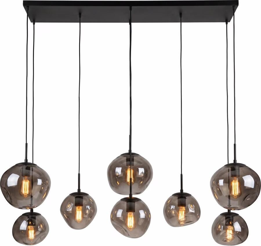 BASE Hanglamp Kasim 8-lamps Glas Smoke