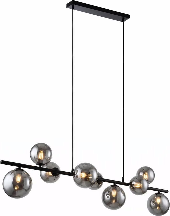 BASE Hanglamp Kasim 9-lichts Glas Smoke