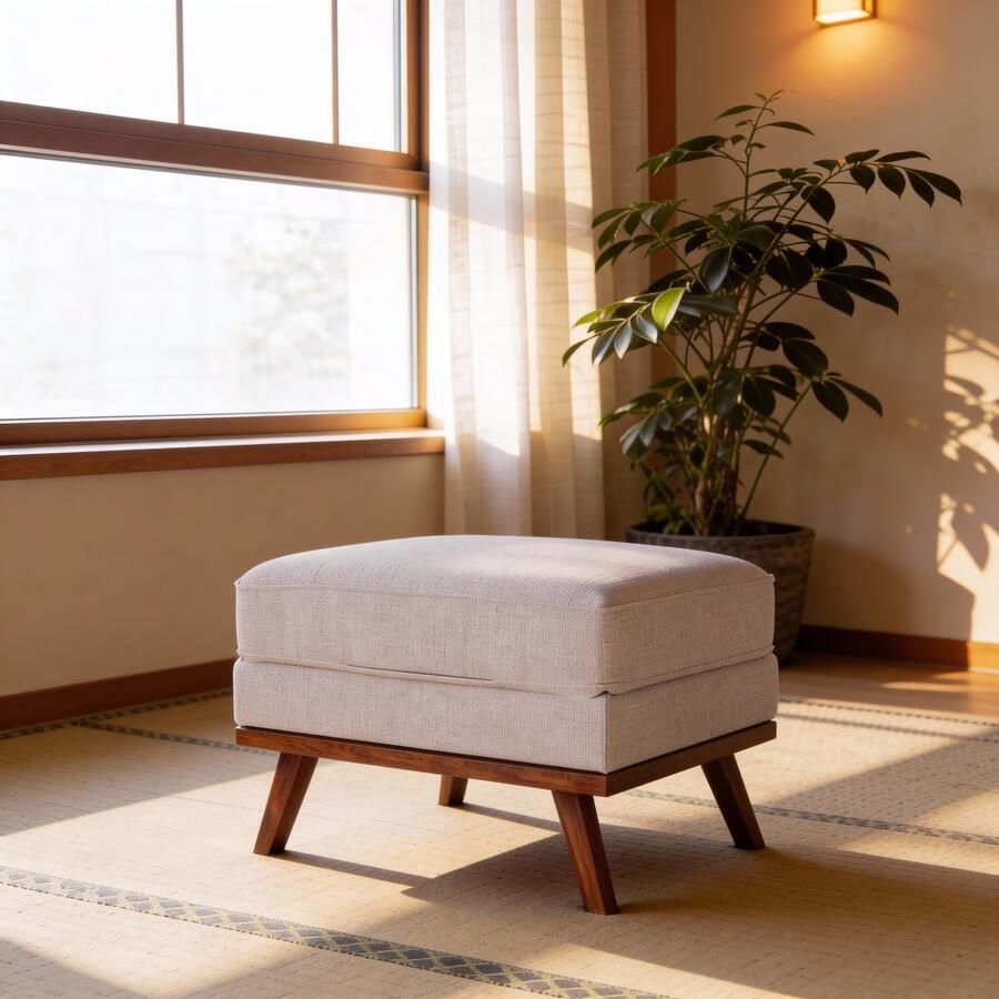 BASE Hocker Kirstan Grande stof Beige