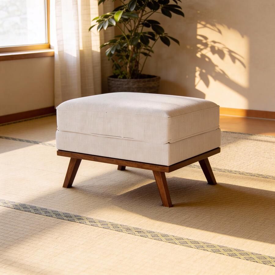 BASE Hocker Kirstan Melva stof Beige