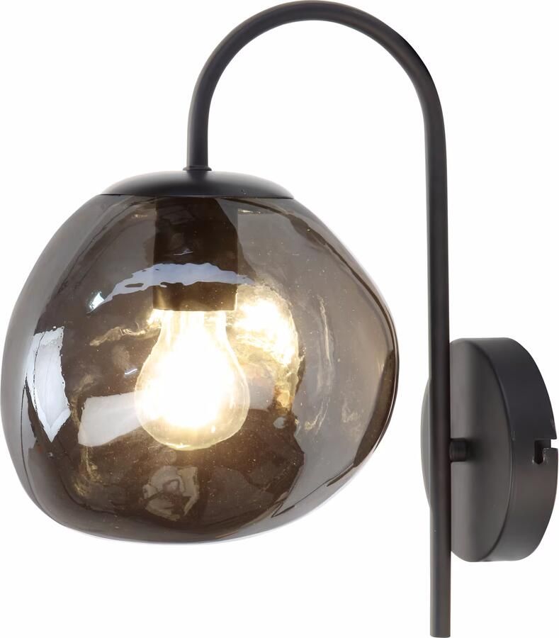BASE Wandlamp Kasim 1-lamps Glas Smoke