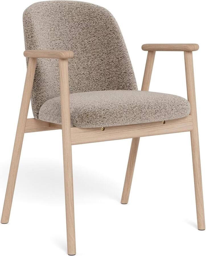 Bendt Eetkamerstoel Kenzo Bouclé en eikenhout Beige