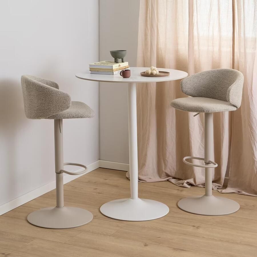 Bendt Ronde Bartafel Tempest Keramiek met marmerprint 80cm Wit