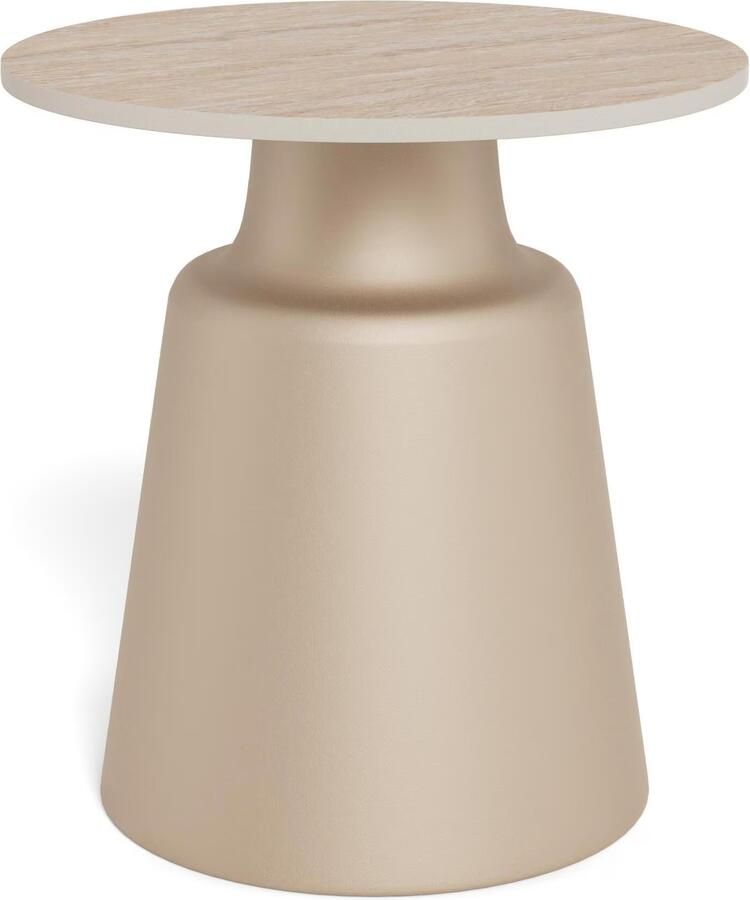 Sohome Ronde Bijzettafel Noelle Keramiek in travertinlook 45cm Beige