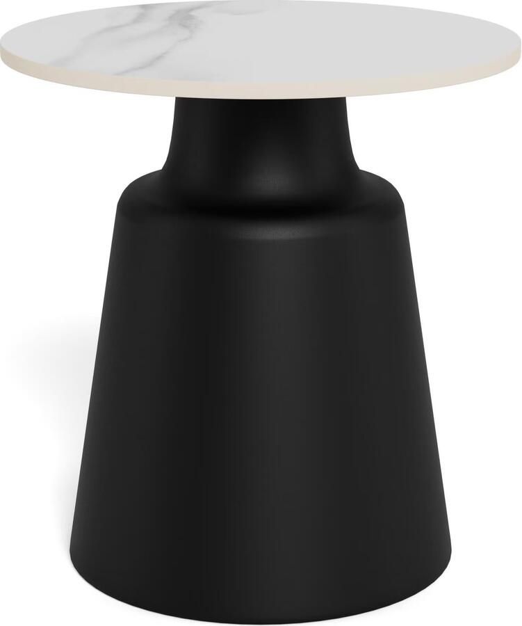 Sohome Ronde Bijzettafel Noelle Keramiek 45cm Wit Zwart