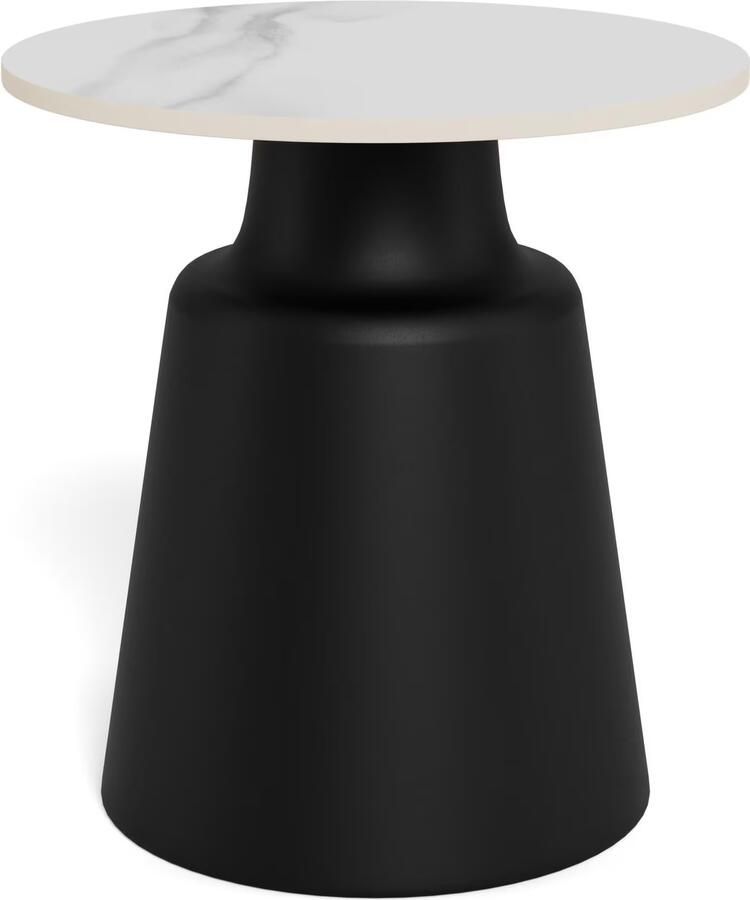 Sohome Ronde Bijzettafel Noelle Keramiek 45cm Wit Zwart