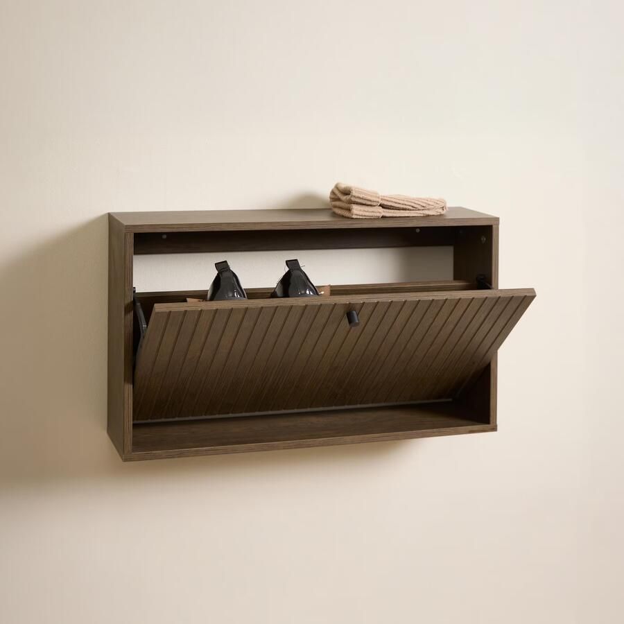 By fonQ Lamina Schoenenkast 1 Lade Donker Eiken