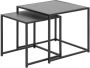 MOOS Meubelen-Online Honkytonk Bijzettafel set twee tafels zwart essen 50x50x45cm Industrieel - Thumbnail 3