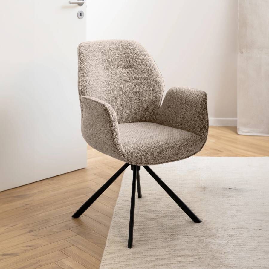 Bendt Draaibare Eetkamerstoel Chandler Bouclé met armleuning Beige