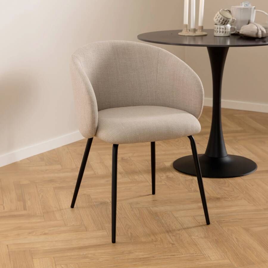 Bendt Eetkamerstoel Cristi Structuurstof Beige