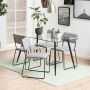 Leen Bakker Eetkamertafel Viksmom zwart glas 75x140x80 cm - Thumbnail 2