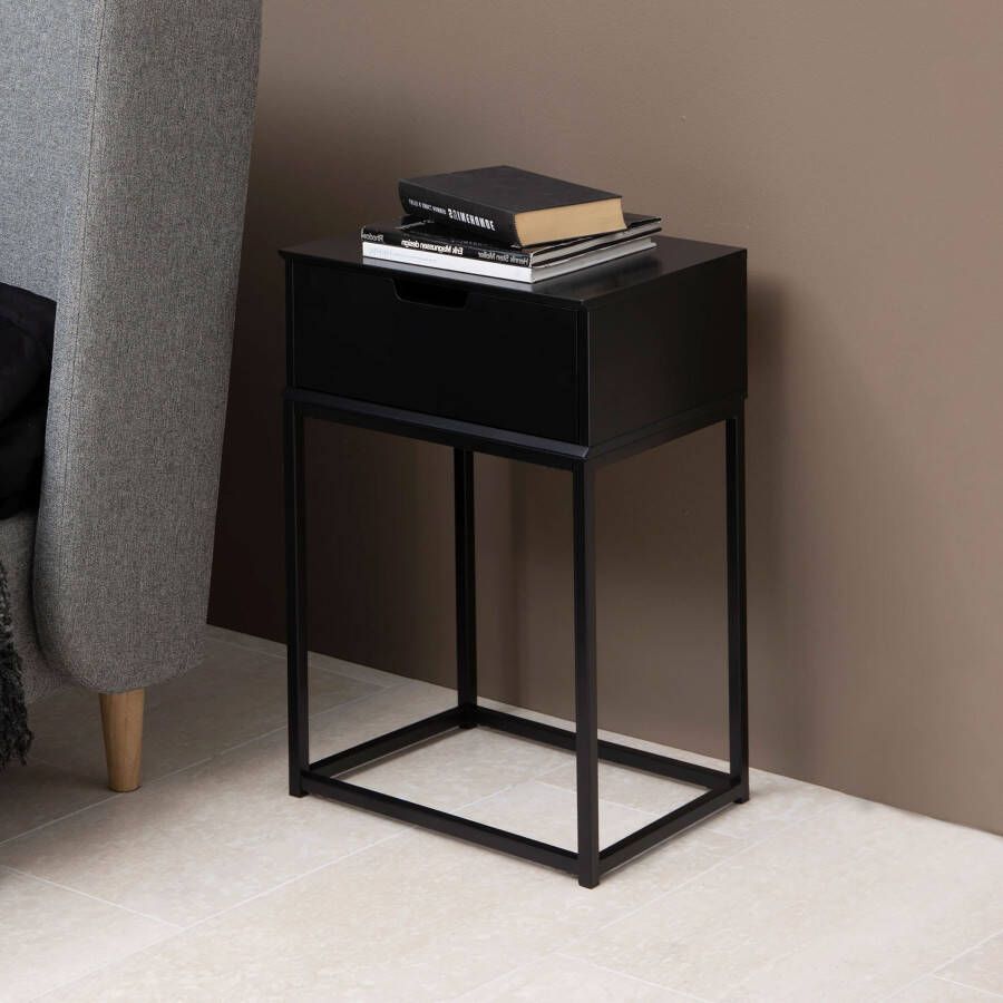 Bendt Nachtkastje 'Nathan' met 1 lade kleur Zwart - Foto 2