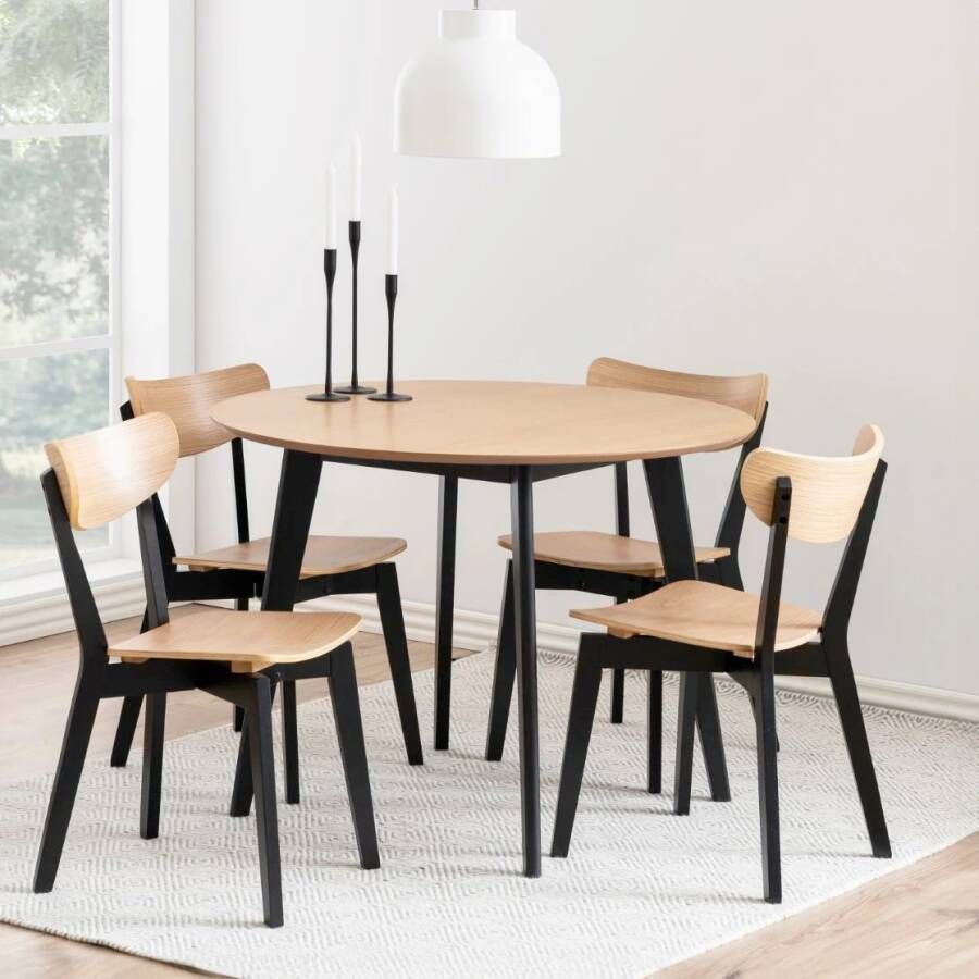 Bendt Ronde Eettafel Torkil Ø105cm Naturel Zwart