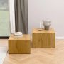 Bendt Vierkante Salontafel Flavian Wild Eiken set van 2 stuks - Thumbnail 2