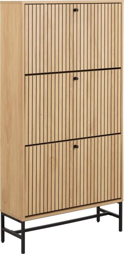 Bendt Schoenenkast Davon Eikenlook 140 x 72cm Naturel