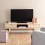 Hioshop A-Line TV-meubel met 1 plank en 2 laden eik. - Thumbnail 2