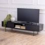 Emob TV Meubel Tv-kast Angus met twee schuifdeuren 180cm Zwart - Thumbnail 2