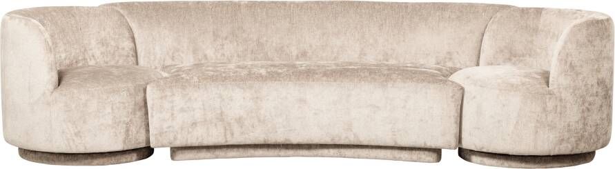 BePureHome Bank Combi-Popular Bank+2 fauteuils Chenille Naturel