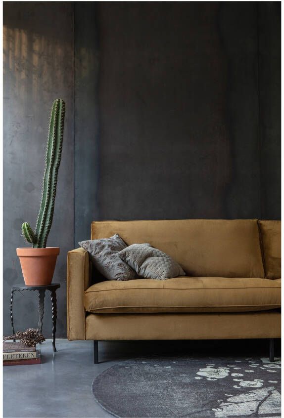 WOOOD Bank Rodeo 3-zits Velvet Honing Geel BePureHome