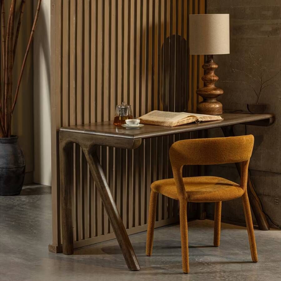 WOOOD Bureau Tug Mangohout 130 x 60cm Walnoot BePureHome