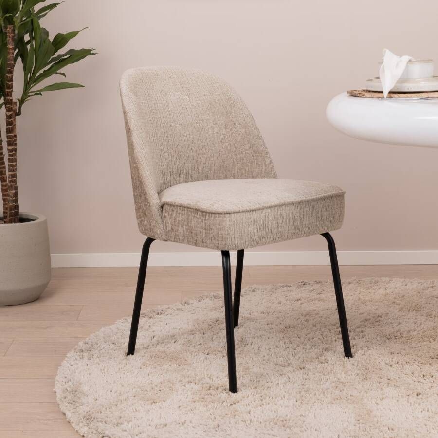 BePureHome Eetkamerstoel Vogue Structure Velvet Wheatfield