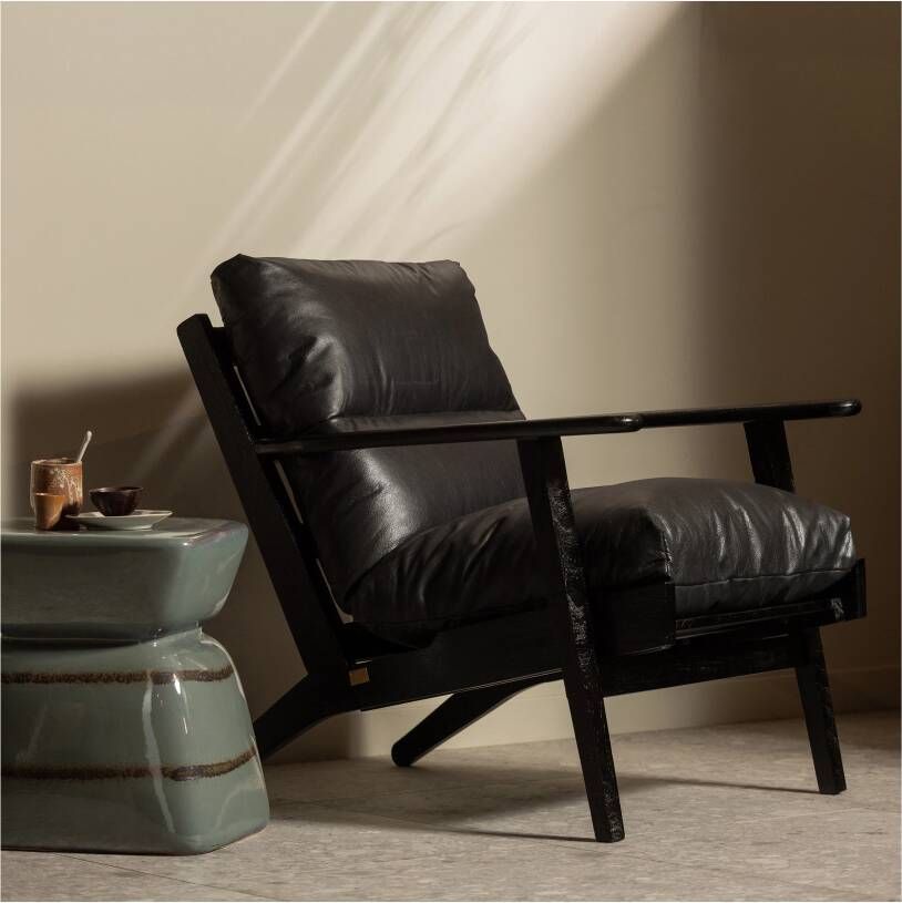 BePureHome Fauteuil Houston Acaciahout Zwart