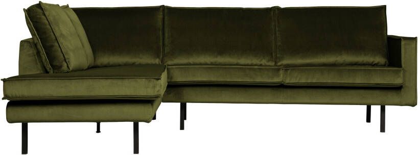 BePureHome Hoekbank 'Rodeo' Links Velvet kleur Olive