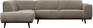 BePureHome Hoekbank 'Statement' Links Rib kleur Clay