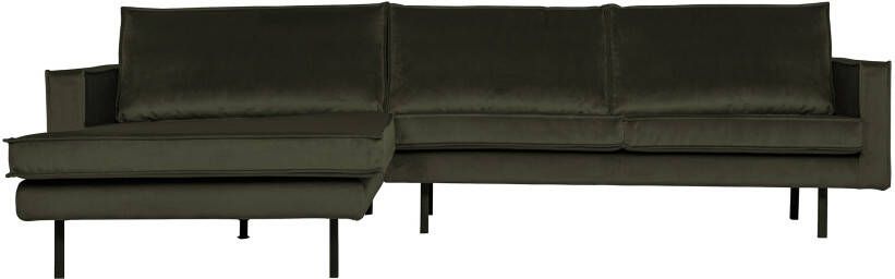 BePureHome Loungebank 'Rodeo' Links Velvet kleur Dark Green