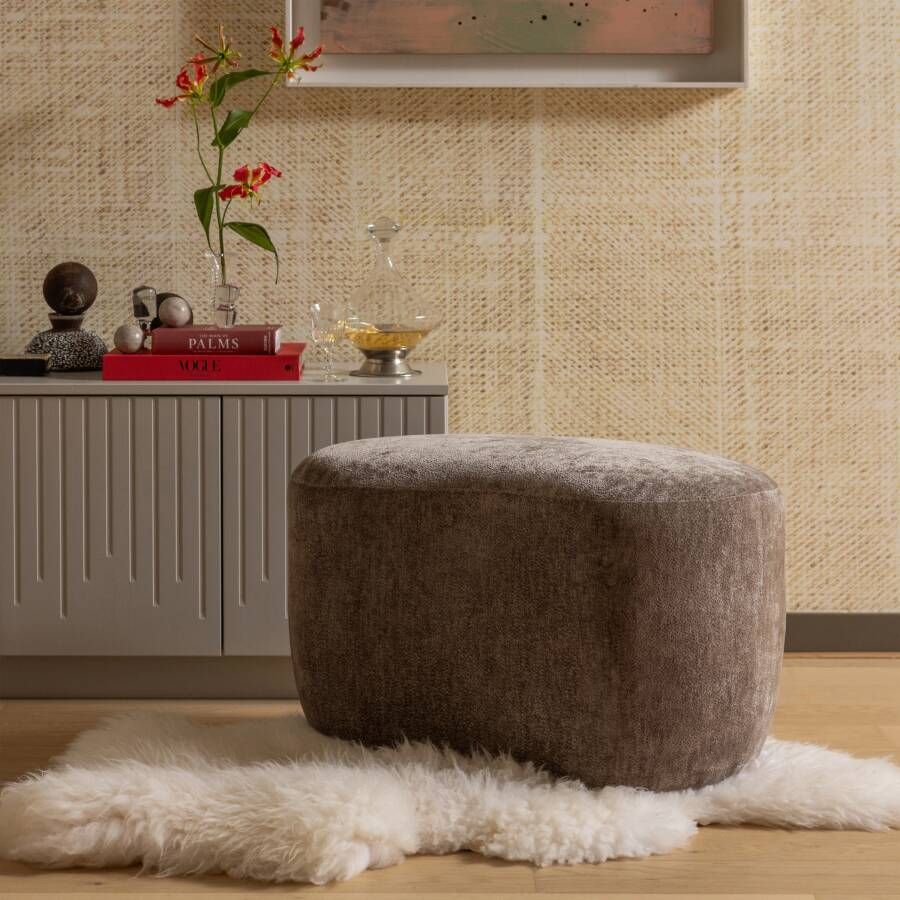 BePureHome Organische Poef Popular Chenille Taupe