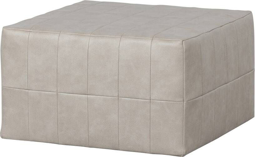 BePureHome Patchwork Poef Leerlook Naturel 36x60x60 - Foto 2