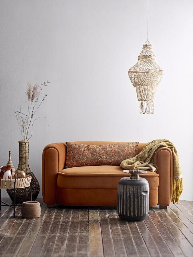 Bloomingville 2-zits Bank Malala Velourslook 152cm Oranje