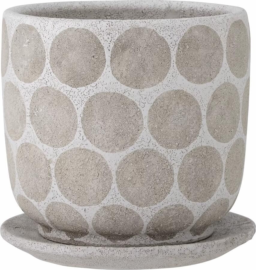 Bloomingville Bloempot Felan Terracotta 18cm hoog Wit