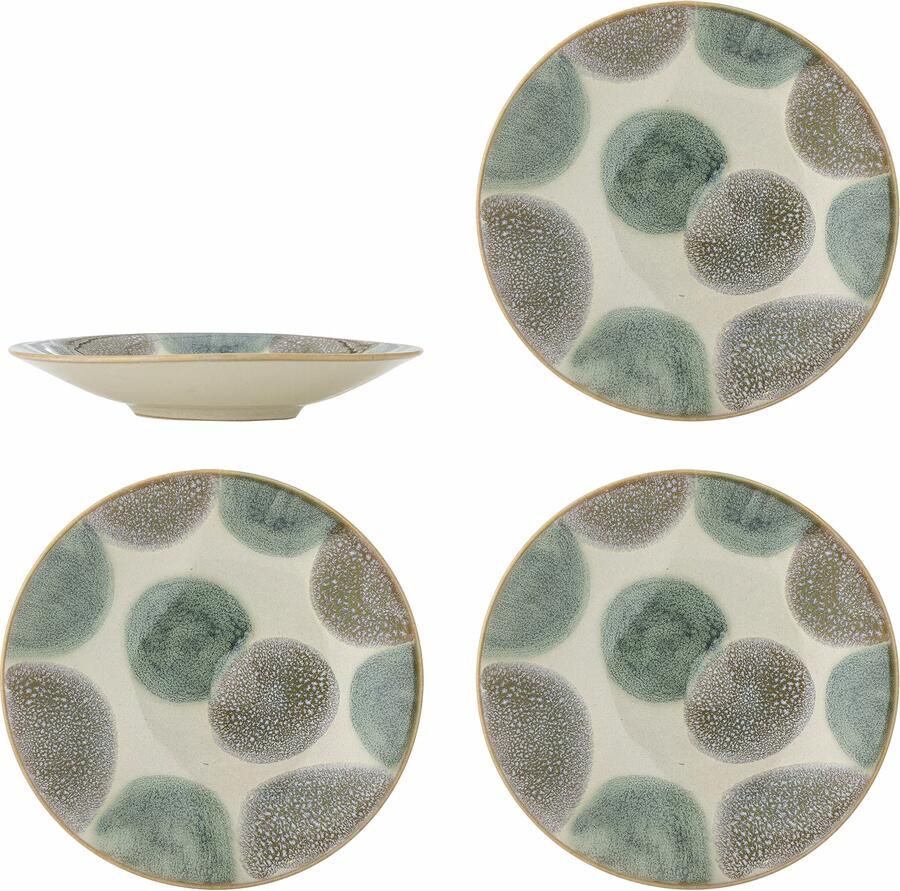 Bloomingville Bord Bethany Set van 4 stuks 14cm Beige Groen