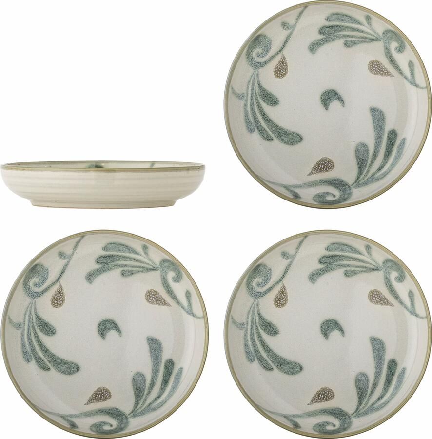 Bloomingville Bord Bethany Set van 4 stuks 20cm Beige Groen