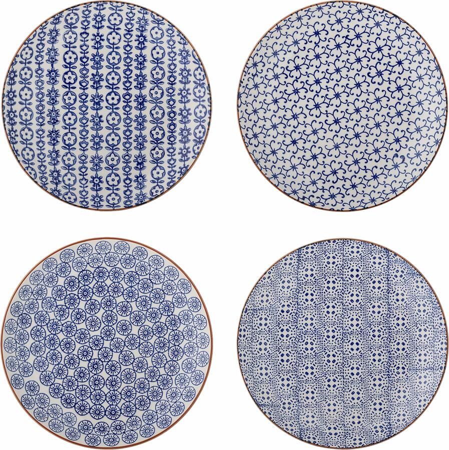 Bloomingville Bord Karine Set van 4 stuks Blauw