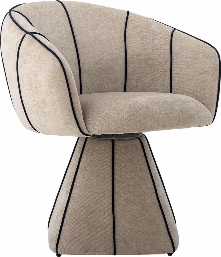 Bloomingville Draaifauteuil Semilie Velvet Naturel