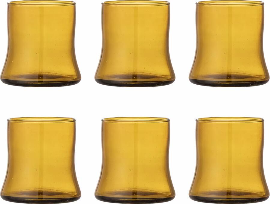Bloomingville Drinkglas Florentine Set van 6 stuks Bruin