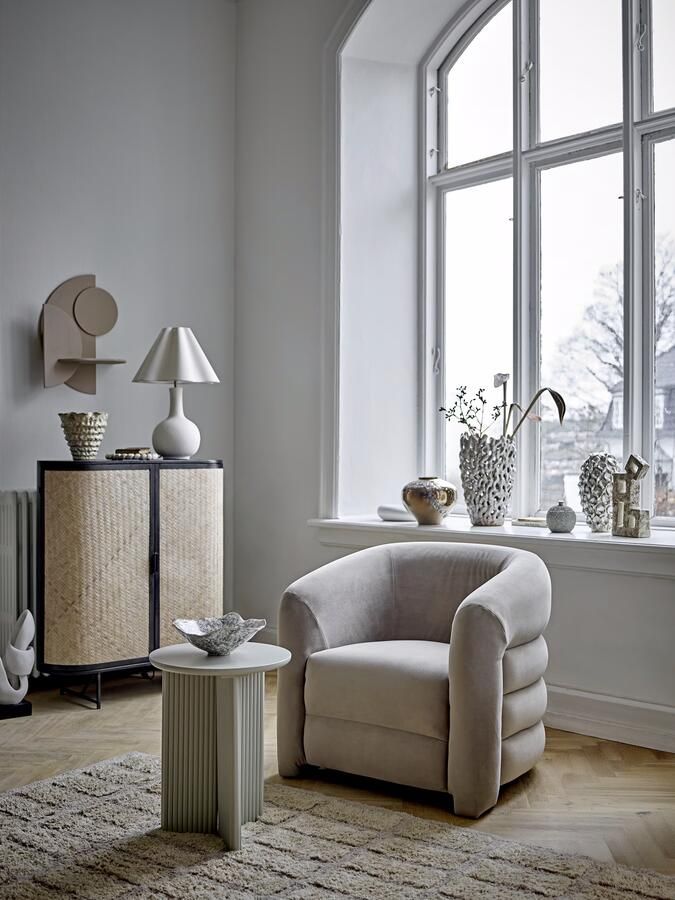 Bloomingville Fauteuil Joel Fluweel Grijs